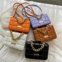 2022 Summer Popular Small Bag Korean Simple Checker Biscuit Bag Versatile Western Network Red One Shoulder Crossbody Bag