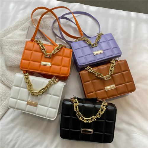 2022 Summer Popular Small Bag Korean Simple Checker Biscuit Bag Versatile Western Network Red One Shoulder Crossbody Bag