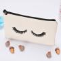 Gelory Wholesale Canvas Eyelash Cosmetic Makeup Bags Travel Pouches Toiletry Cases Women Girls Women Makeup Pouch Zipper Bag
