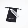 Recyclable Black Linen Cotton Gift Cosmetic Pouch Drawstring Cotton Linen Material Bag For Skincare Products Packaging