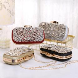 Women Evening Clutch Bag Wedding Ladies Party Purse Lady Clutches Bags Rhinestone Butterfly Pattern Clutch Evening Bags