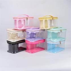 Keymay RTS Summer Fashion Portable Women Waterproof Pvc Cosmetic Bag Pvc Transparent Bag Clear Pvc Bag