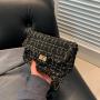 Woven fashionable small fragrant style bag, spring and summer woolen chain new style of the year, shoulder crossbody handbag