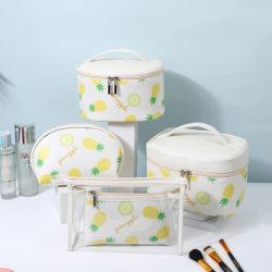 Large Capacity PU Printing Makeup Washing Cleaning Storage Bag Custom Made Travel Cosmetic Bags Set