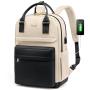 LOVEVOOK 14 15.6 17 Inch Student School Book Bags with USB Port Womens Fashion Casual Waterproof Laptop Backpack for Woman Girls