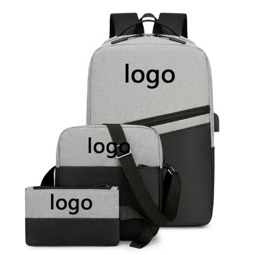 ZR880 Laptop Bag Sets Print Logo Wholesale Men Casual Computer Waterproof School Rucksack Bag Polyester Laptop Backpack