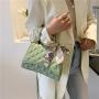 KBW537 Single Shoulder Crossbody Women Bags New Fashion Rhombus Embroidery Line Hourglass Bag Ladies Texture Silk Scarf Handbag