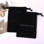 Custom Logo Printed Small Canvas Drawstring Bag For Candle Packaging Black Soild Gift Storage Dust Cotton Pouch