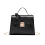 Crocodile Pattern  Bag 2022 New Fashion Simple Handbag Korean Retro Fashion Pu One Shoulder Small Square Bag