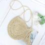 Bolsos New Fashion Zipper Straw Bag Hand-made Paper Rope Cross Body Bag Round Tassel Weave Bag