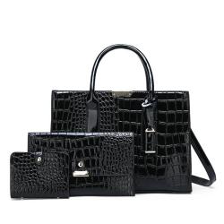 CCF111 Luxury Vintage Ladies Crocodile Pattern Shoulder Bags PU leather 3pc In One Ladies Handbag Set Messenger Bags For Women