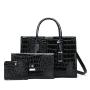 CCF111 Luxury Vintage Ladies Crocodile Pattern Shoulder Bags PU leather 3pc In One Ladies Handbag Set Messenger Bags For Women