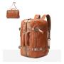 2023 New Men's Large Capacity PU Leather Backpack Waterproof Straddle Travel Computer Bag with USB Portability