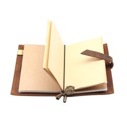 Vintage leather journal notebook custom business crazy horse leather padfolio leather writing notebook cover with money clip