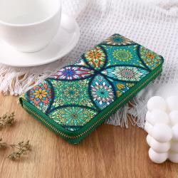 ZR885 Woman Bag Wallet Long Handbag PU Single Zipper Coins Wallet Purse Stylish Retro High Quality Mobile Phone Bag Card Holder