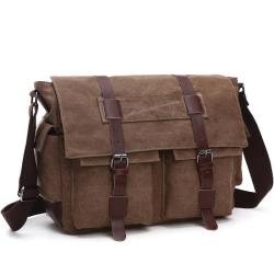 Retro Big Size 41cm Canvas Travel Satchel Messenger Bag for Men Business Trip Shoulder bag Laptop Handbags book bag