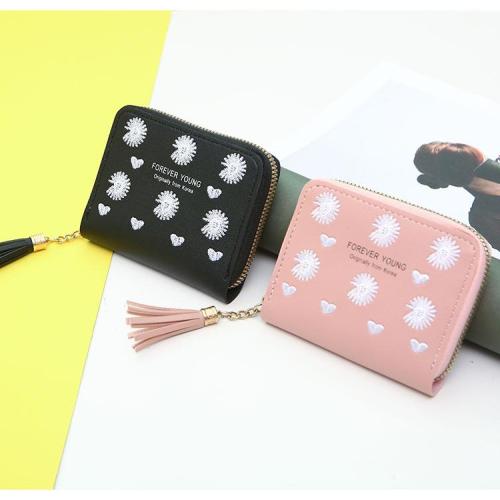 Women's Wallet Coin Purse Short Embroidery Card Bag 2024 Ladies Purse New Design Small Bag Tassels Wholesale Fashion