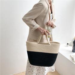 Wholesale Summer Design Women Handbags Weaving Large Bucket Bag Fashion Simple Hand Bags Ladies Career Tote Bag