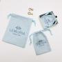 Custom Logo Printed Jewelry Cotton Pouch Small Cosmetic Gift Storage Muslin Packaging Drawstring Cotton Bag