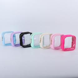 Keymay RTS Stock Popular Multicoloor Girls Small Transparent Clear Transparent Toiletry Bag Waterproof Cosmetic Bag Clear Pouch