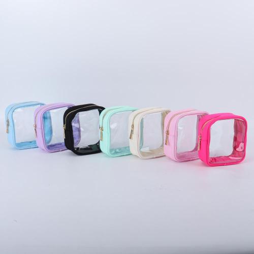Keymay RTS Stock Popular Multicoloor Girls Small Transparent Clear Transparent Toiletry Bag Waterproof Cosmetic Bag Clear Pouch