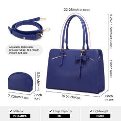 LOVEVOOK PU Leather Work Computer Satchel Bags 15.6 Inch Large Briefcase Bag with USB Charging Port Laptop Tote Bag for Women