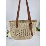 2024 Single Shoulder Women Holiday Beach Straw Bag Tote Bag Portable Vegetable Basket Fashion Large Capacity Woven Bag