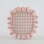 Keymay Wholesale Women Beautiful Makeup Bag Waterproof Wash Bag Storage Pouch Gingham Ruffle Small Nylon Cosmetic Bag