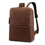 Men's Backpack Computer Bag PU Leather Business Student Backpack Large Capacity Business Trip Customs Travel Bag