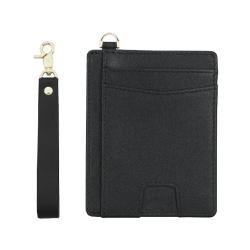 Customized Slim RFID Blocking Wallets Genuine Leather Minimalist Card Case With Zip Pocket Leather Credit Card Holder