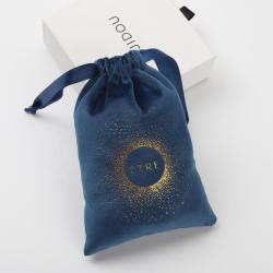Custom Logo Navy Drawstring Necklace Jewellery Pouch Jewelry Watch Packaging Drawstring Velvet Bag