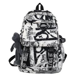 ZR916 New Backpack Fashion High Capacity Unisex Computer Laptop Bag Nylon High School Students Letter Backpack Sport Schoolbag