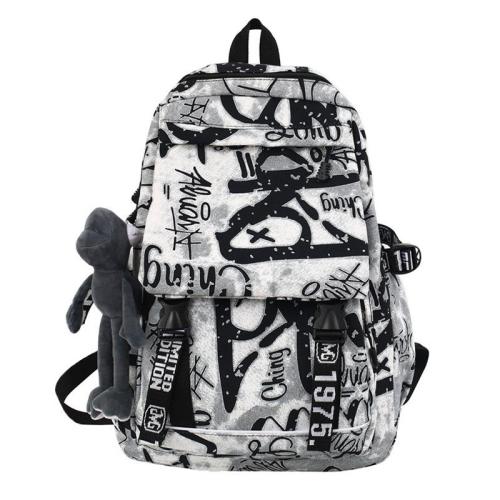 ZR916 New Backpack Fashion High Capacity Unisex Computer Laptop Bag Nylon High School Students Letter Backpack Sport Schoolbag