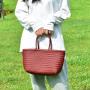 2024 Luxury Handmade Woven Genuine Leather Tote Bag Handbag For Women With Pouch