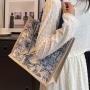 Senior Sense Large Capacity Canvas Bag New Fashion Shopping Bag Ins Hand Bill Shoulder Tote Bag