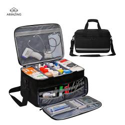 Health Nurse Bag Medical Bag Empty First Aid Storage with Detachable Divider Medical Supplies Bag