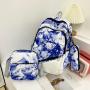 2022 New Three-piece Set Nylon Waterproof Zipper Backpack Bolsos Fashion Tie-dye Backpack School Bag for Middle College Students