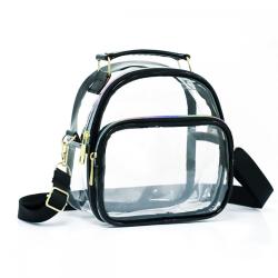 Women's Clear PVC Crossbody Tote Bag Strap Stadium-Approved Waterproof Transparent Fashion Waist Bag Zipper Customizable Color