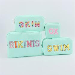 Keymay Multi Colors Women Portable Women Nylon Zipper Toiletries Organizer Bag Travel Pouch Makeup Cosmetic Bag