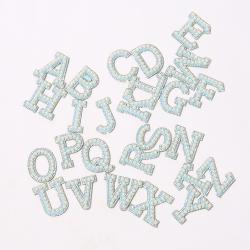 Stock 26 Pieces A-Z Pearl Alphabet English Letter Self Adhesive 3M Backing Embroidery for Clothing Logo DIY Letter Patches
