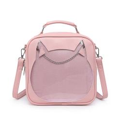 Custom Tote bag Cat transparent window cute decoration women's bag portable zipper shoulder niche design plus logo