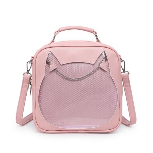 Custom Tote bag Cat transparent window cute decoration women's bag portable zipper shoulder niche design plus logo
