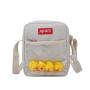 wholesale cheap mini canvas phone messenger bag with clear window custom transparent PVC ita bag