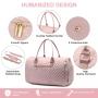 JFFD Quilted Travel Luggage Duffle Bag with Toiletry purse Carry on Overnight Bag with Shoe Compartment Weekender Bag for Women