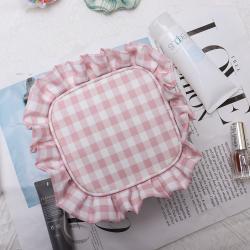 Low Price Guarantee Quality Ruffle Cosmetic Bag Cosmetic Bags & Cases Plaid Lace Cute Pouches Cosmetic Bags