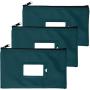 Gelory Stylish Multi-color PU Leather 7 Days Bank Deposit Cash and Coin Pouches with Zipper Closure