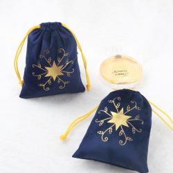 Custom Logo Printed Gift Velvet Jewelry Bag Drawstring Dust Packaging Perfume Velvet Pouch