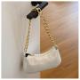 Simple fashion design solid color women's bag 2024 summer new chain sling cross shoulder bag