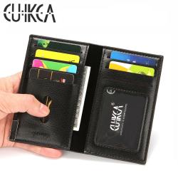 CUIKCA Fashion Lychee Pattern PU Leather Men's Wallet Business ID Bank Credit Card Holder ID & Card Holders Name Card Cases