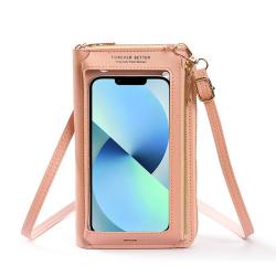 HR730 New Student Buckle Waterproof Small Bag Women's Heart Decorative Transparent Touchable Screen Simple Retro Phone Bag